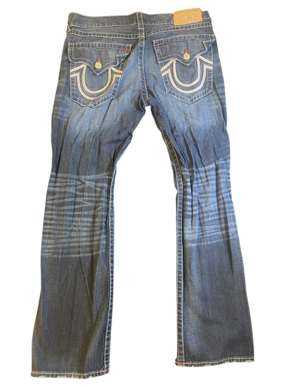 True Religion Women's Indigo Flare Jeans with Signature Stitching